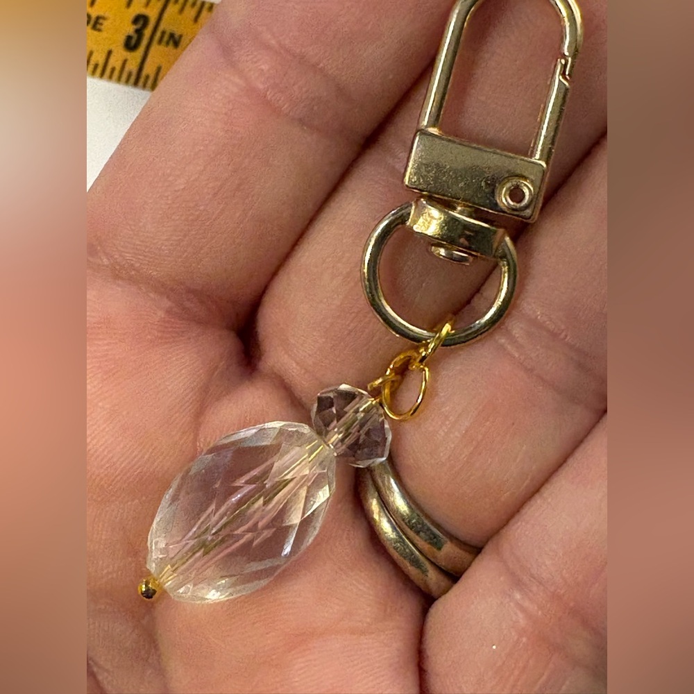 Handmade Upcycled Crystal Drop Mini Bag Charm